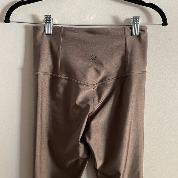 Athleta Women XS Coffee House Stretch Ultra High Rise Elation Shine Tight - Picture 8 of 12